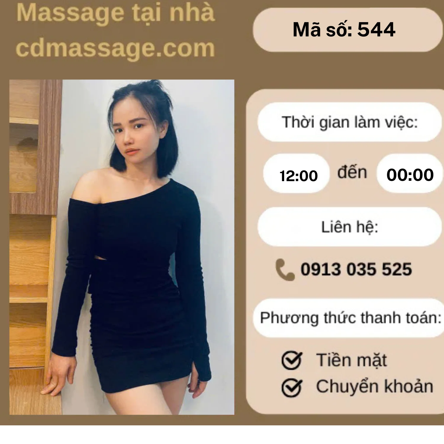 MÃ SỐ KTV 544: MASSAGE TẠI NHÀ TP.HCM 12H-00H