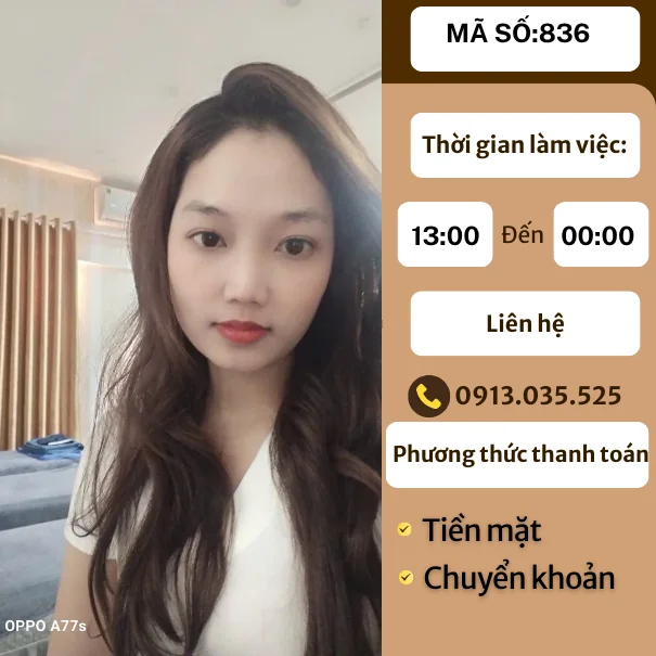 MÃ SỐ KTV 836: MASSAGE TẠI NHÀ TP.HN 13h-00h