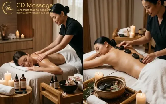 MASSAGE BODY THƯ GIÃN BẰNG TINH DẦU VÀ ĐÁ NÓNG: HIỆU QUẢ PHỤC HỒI VÀ GIẢM STRESS