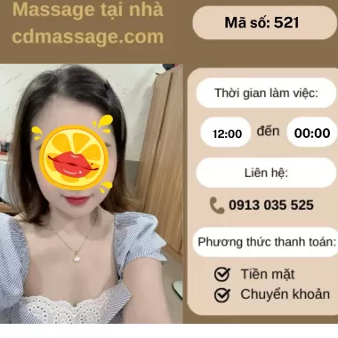 MÃ SỐ KTV 521 : MASSAGE TẠI NHÀ TP.HCM 12H-00H