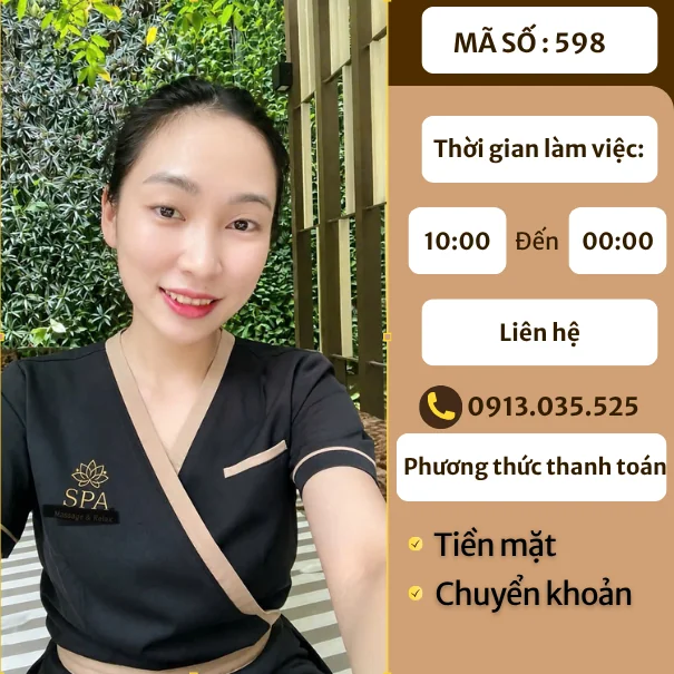 MÃ SỐ KTV 598: MASSAGE TẠI NHÀ TP.HCM 10h-00h