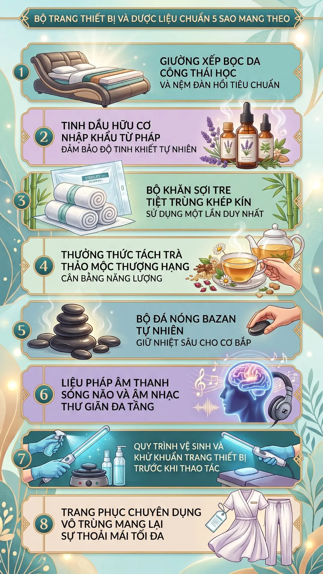 Bộ trang thiết bị massage tận nơi cao cấp 5 sao