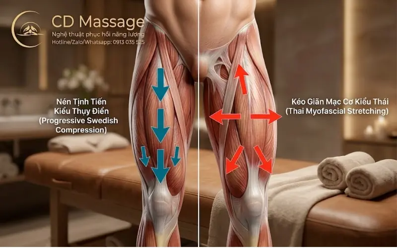 Đối chuẩn sinh cơ học định lượng để biết n&ecirc;n chọn massage th&aacute;i hay thụy điển