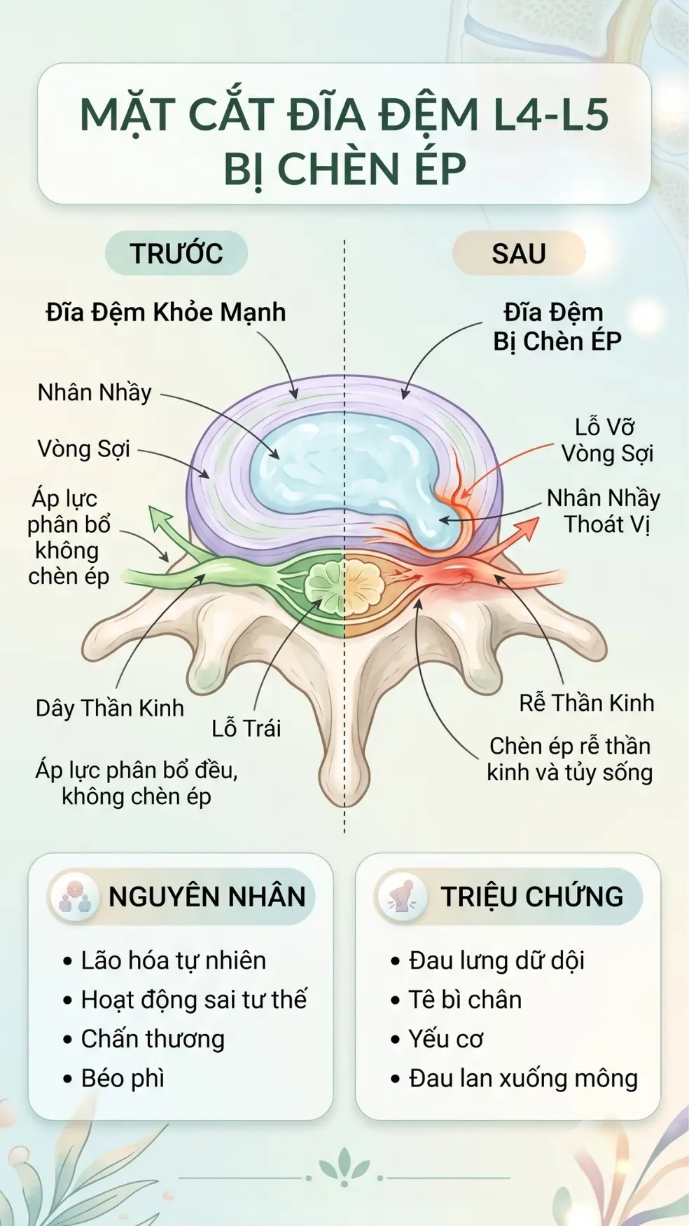 mặt cắt đĩa đệm L4-L5