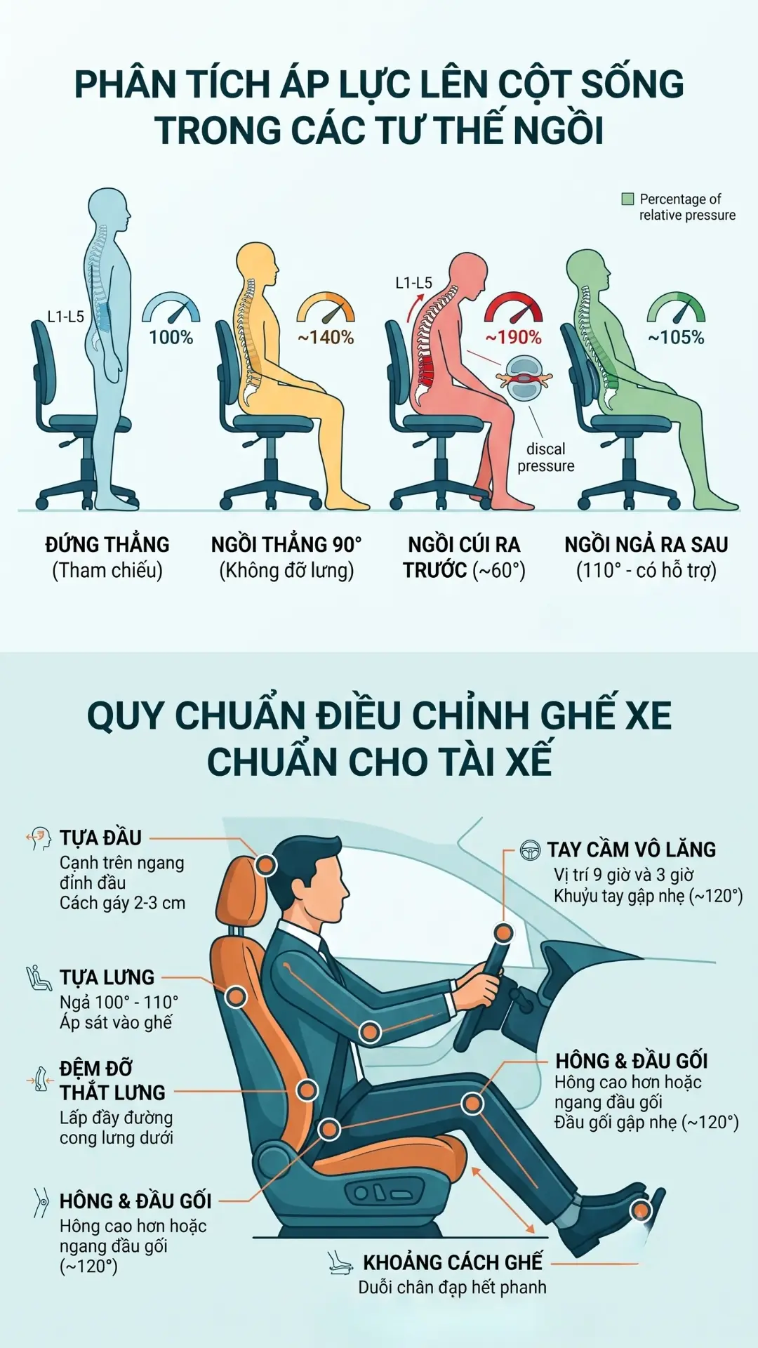 Infographic ph&acirc;n t&iacute;ch &aacute;p lực l&ecirc;n cột sống