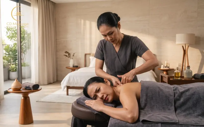 Phương ph&aacute;p massage giảm căng cơ b&oacute;c t&aacute;ch d&iacute;nh m&ocirc;