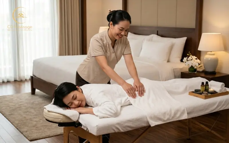 kỹ thuật vi&ecirc;n massage nữ thao t&aacute;c xoa b&oacute;p tinh dầu
