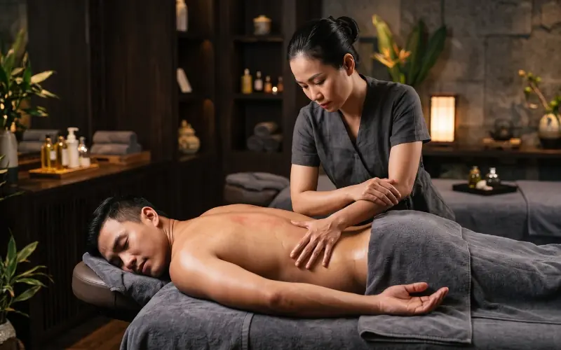 massage phục hồi sau tập luyện cho kh&aacute;ch