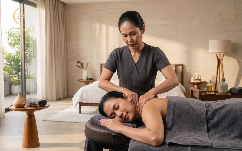 thao t&aacute;c massage cho người mất ngủ giảm mệt mỏi