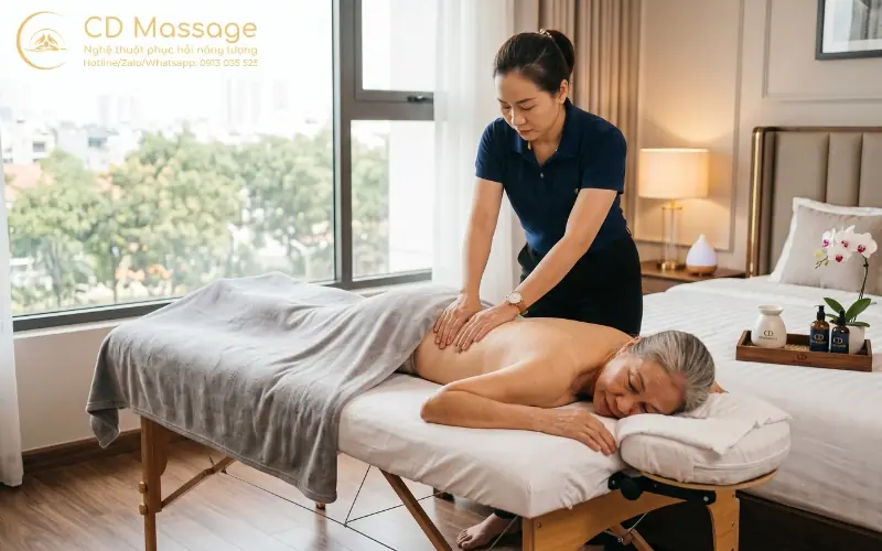 Dịch vụ massage cho người tho&aacute;i h&oacute;a đốt sống tại nh&agrave; CD Massage