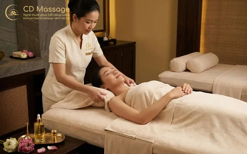 Kỹ thuật vi&ecirc;n thực hiện massage tại nh&agrave; Quận 12
