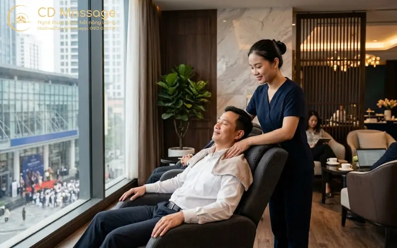 massage tận nơi sự kiện với thiết bị chuẩn