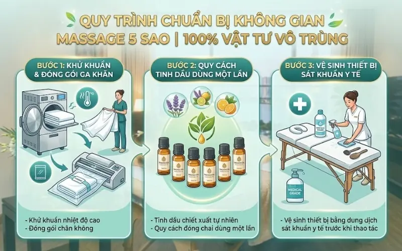 Kh&ocirc;ng gian thư gi&atilde;n khi đặt lịch massage tại nh&agrave;