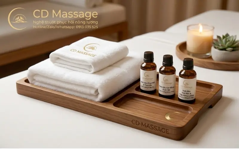 Ti&ecirc;u chuẩn vệ sinh v&agrave; dụng cụ khi sử dụng dịch vụ massage tận nơi.