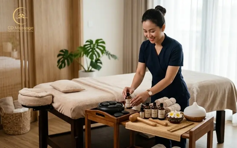 Bộ trang thiết bị phục vụ đặt massage tận nơi an to&agrave;n