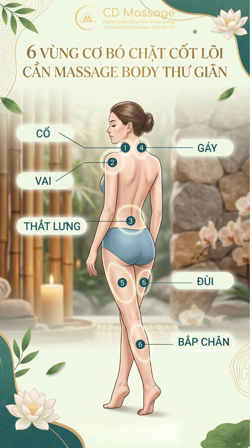 ác đường cơ lớn cần massage body thư giãn