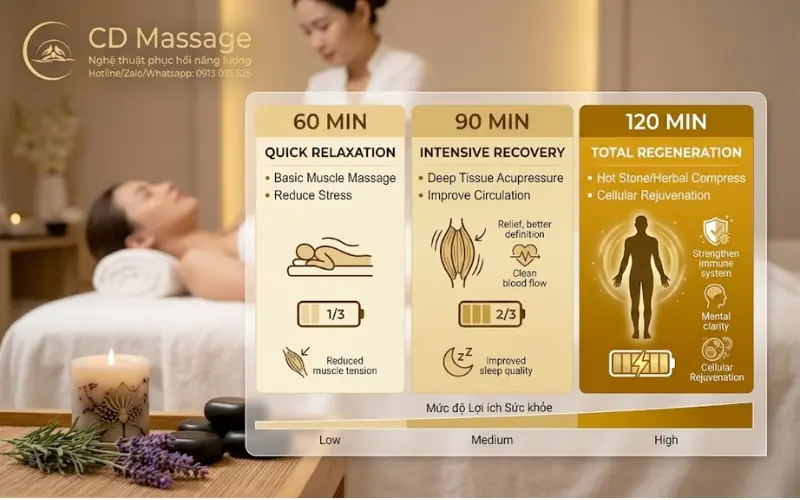 Bảng giá dịch vụ massage thư giãn tại nhà giá rẻ HCM của CD MASSAGE