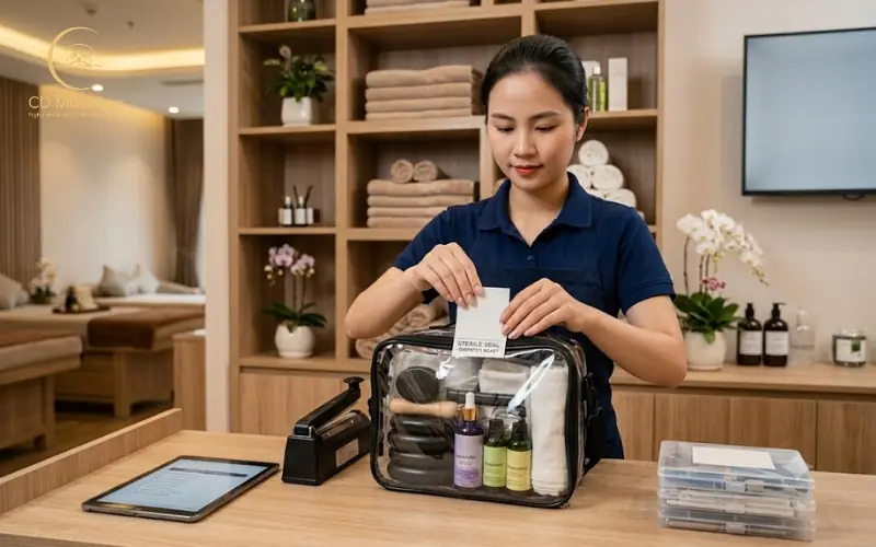 Kiểm tra túi đồ nghề massage tận nơi nhanh