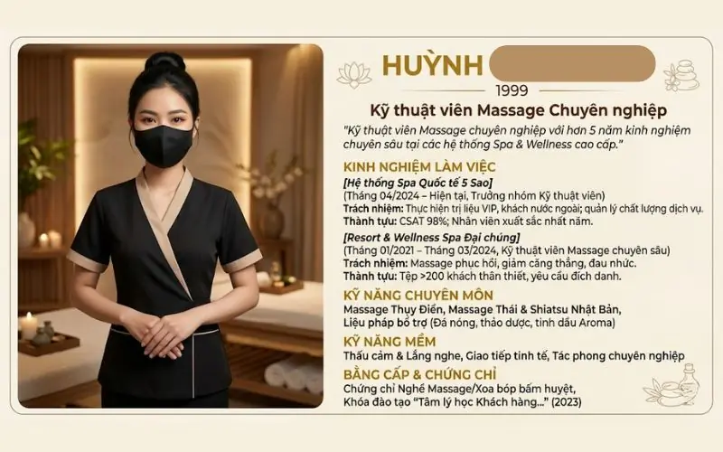 kỹ thuật viên massage
