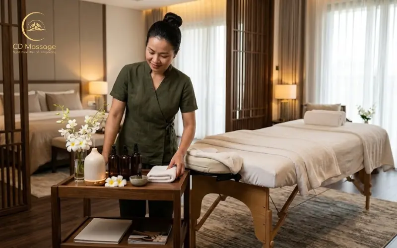 Quy trình dịch vụ massage tại nhà cuối tuần