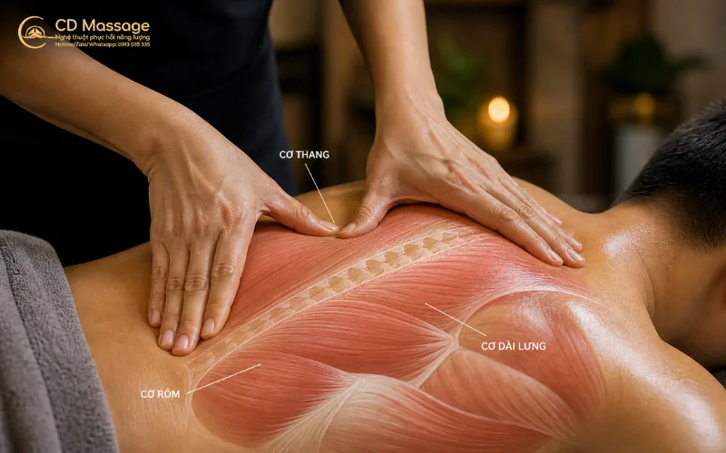 Kỹ thuật massage sâu tác động vào lớp mô liên kết giúp nhả xoắn cơ bắp