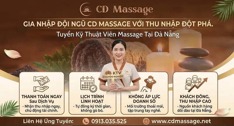 TUYỂN KỸ THUẬT VIÊN MASSAGE NỮ TẠI ĐÀ NẴNG